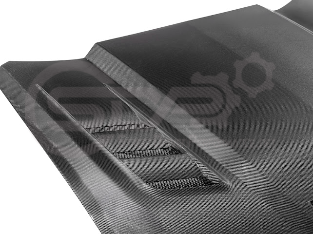 2024-Up Ford Mustang S650 | Terminator Style CARBON FIBER Front Vented Hood